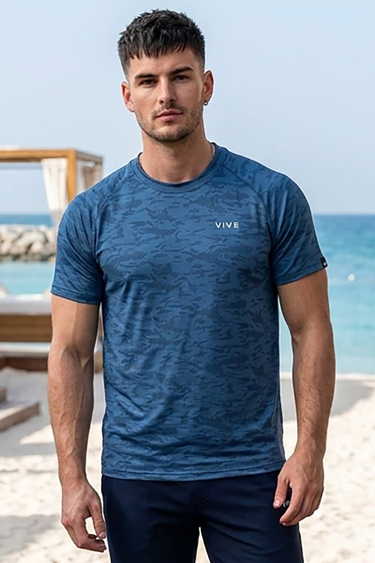 VIVE Activewear Training Tee - Ocean Blue