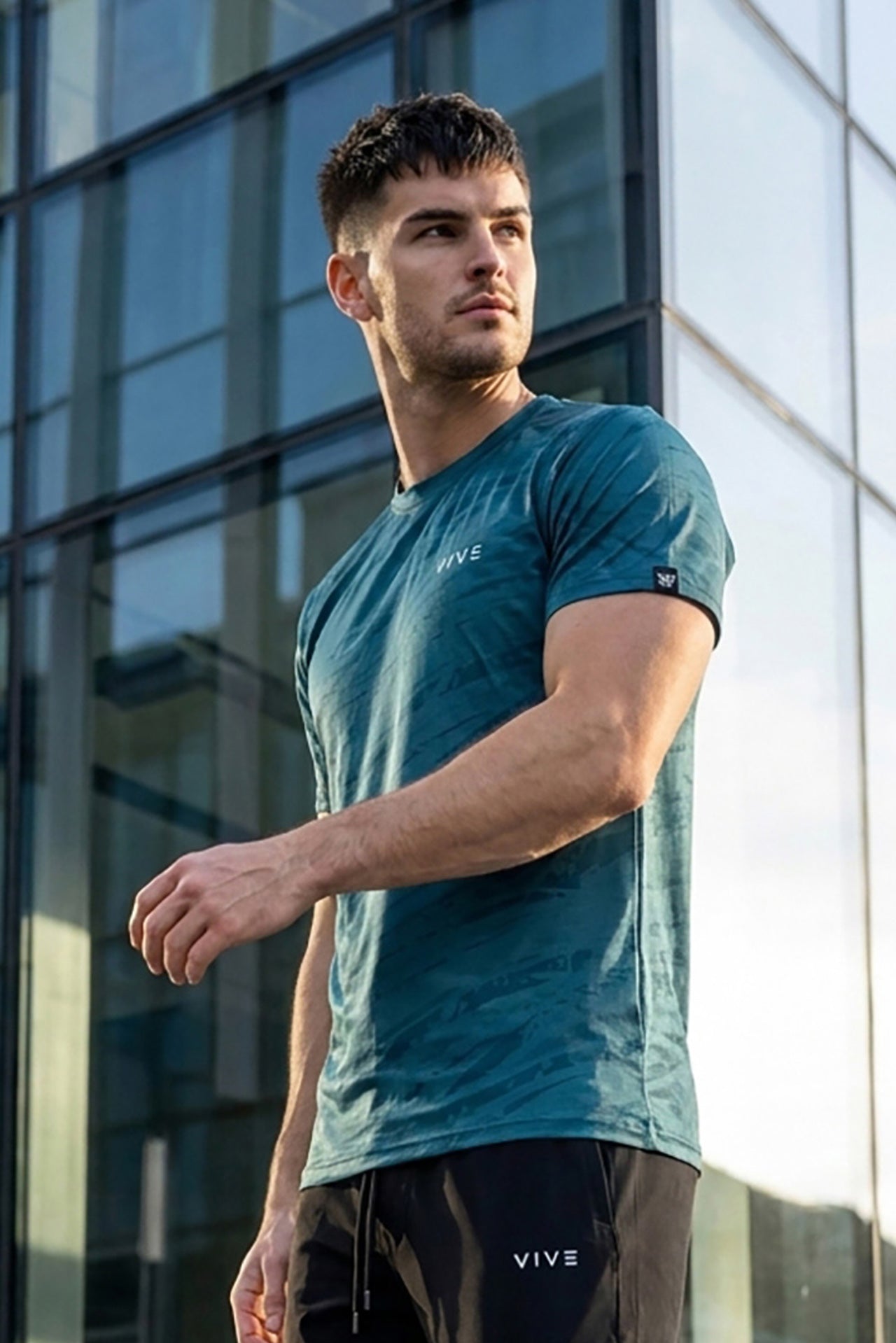 VIVE Activewear Training Tee - Storm Blue