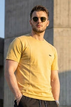 VIVE Beige Seem Detail Cotton T-Shirt