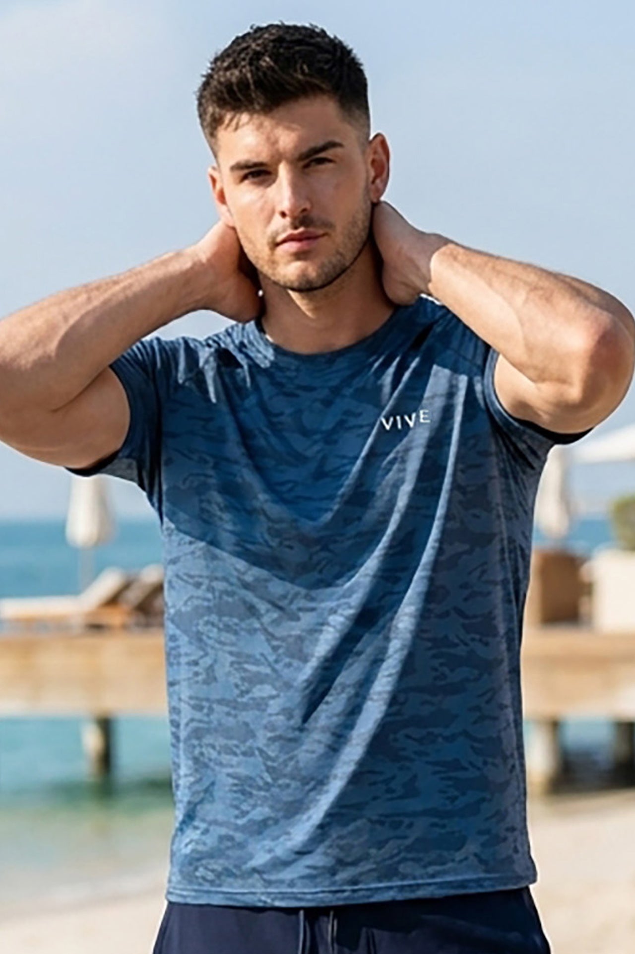 VIVE Activewear Training Tee - Ocean Blue