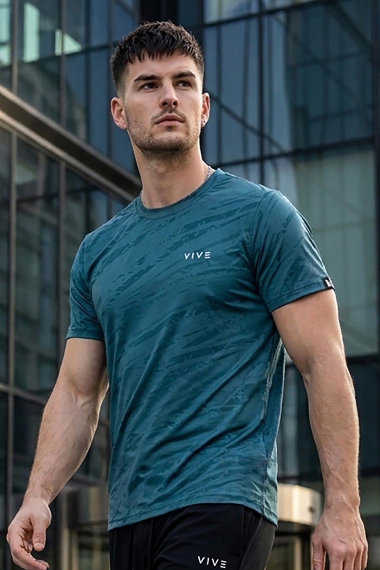 VIVE Activewear Training Tee - Storm Blue