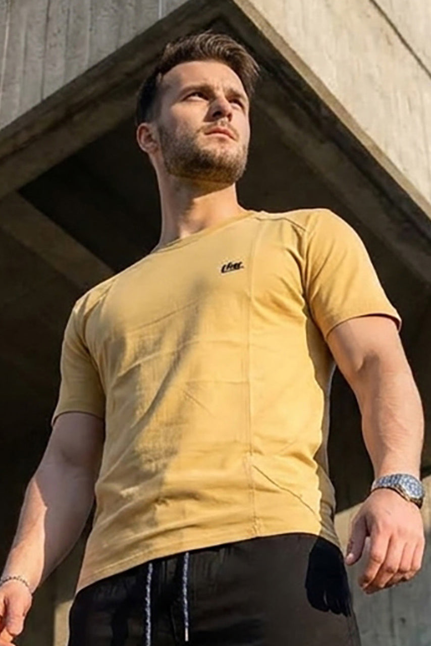 VIVE Beige Seem Detail Cotton T-Shirt