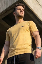 VIVE Beige Seem Detail Cotton T-Shirt