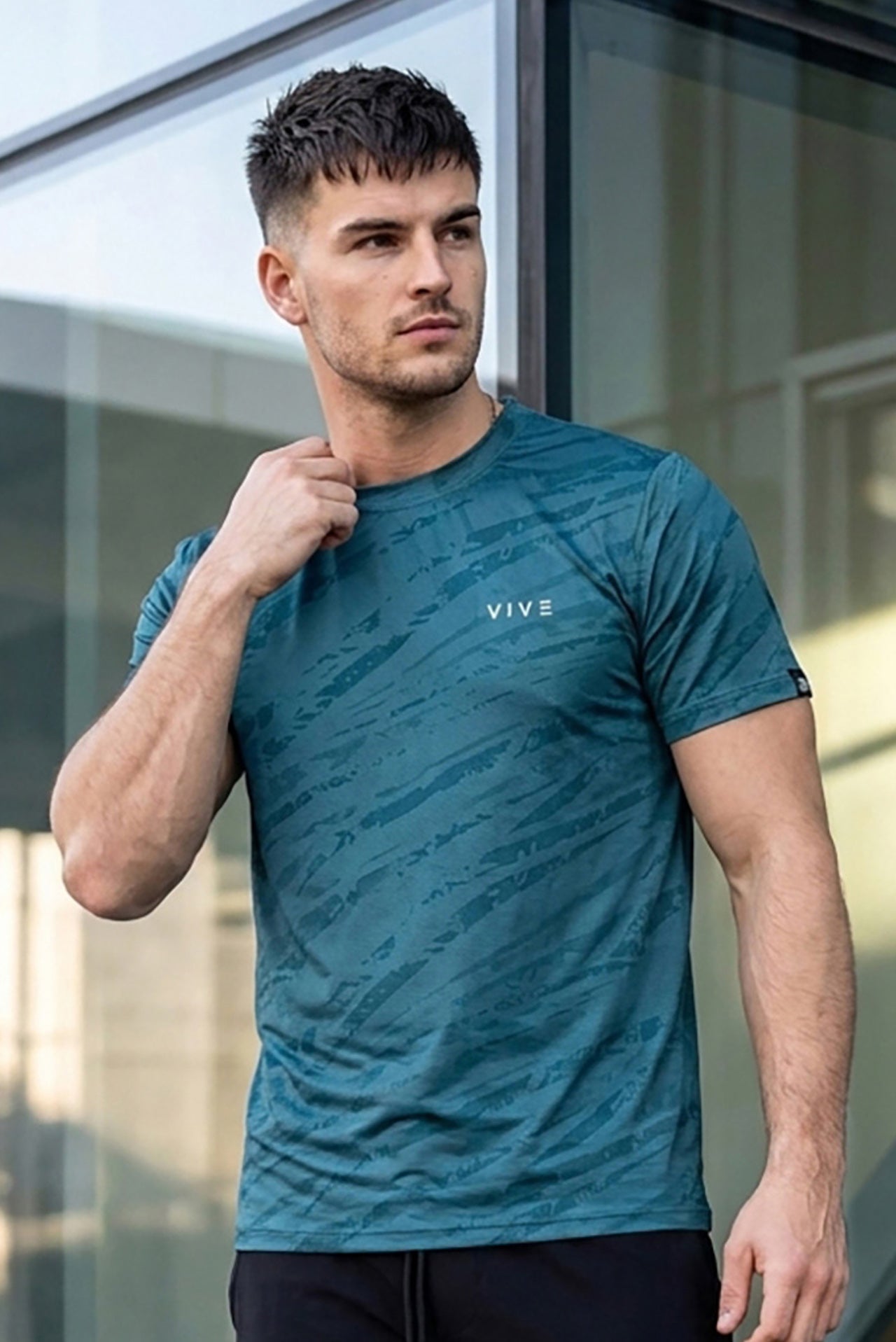 VIVE Activewear Training Tee - Storm Blue