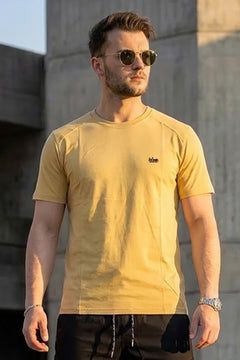 VIVE Beige Seem Detail Cotton T-Shirt