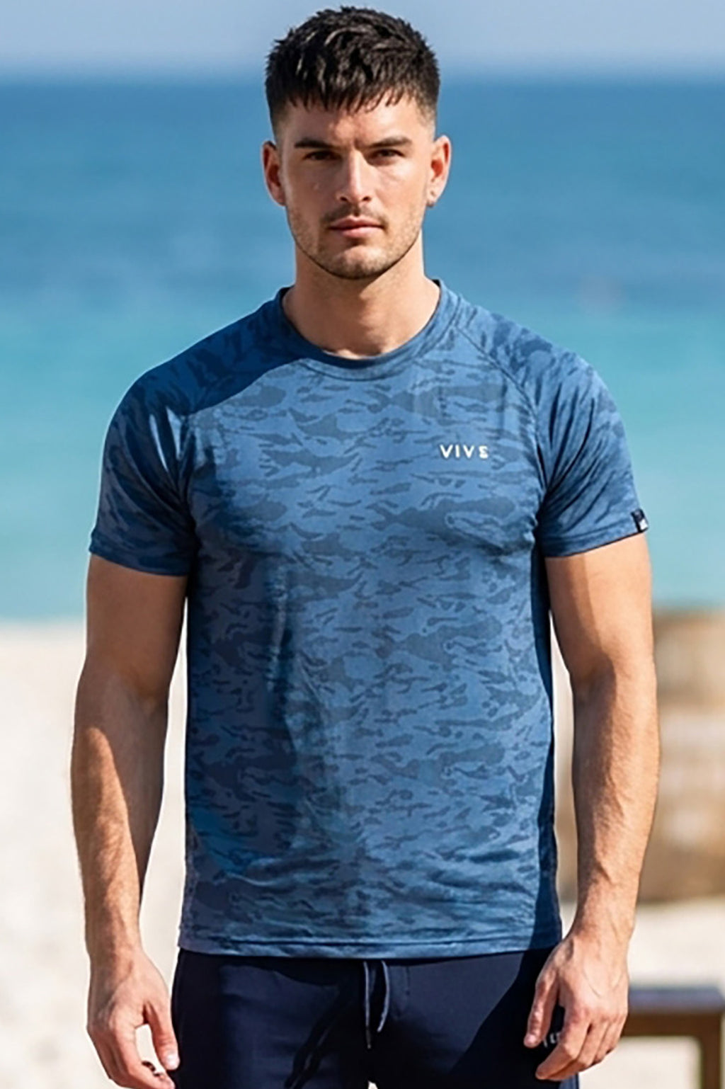 VIVE Activewear Training Tee - Ocean Blue