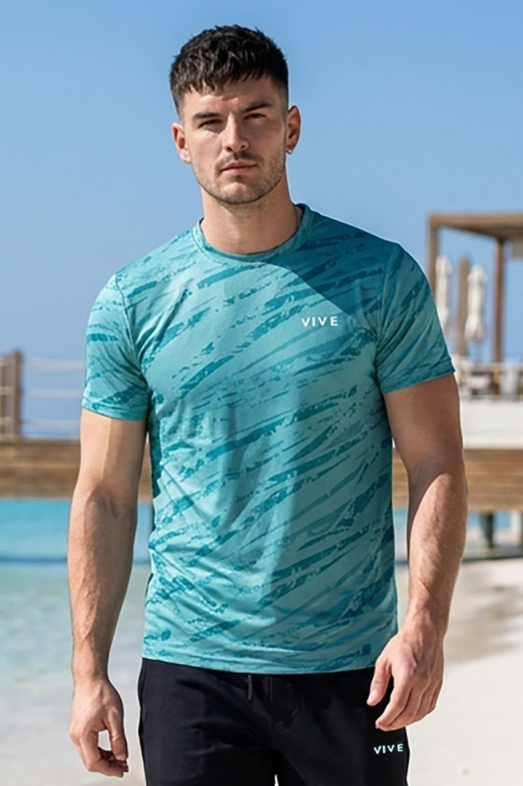 VIVE Activewear Training Tee - Ice Blue