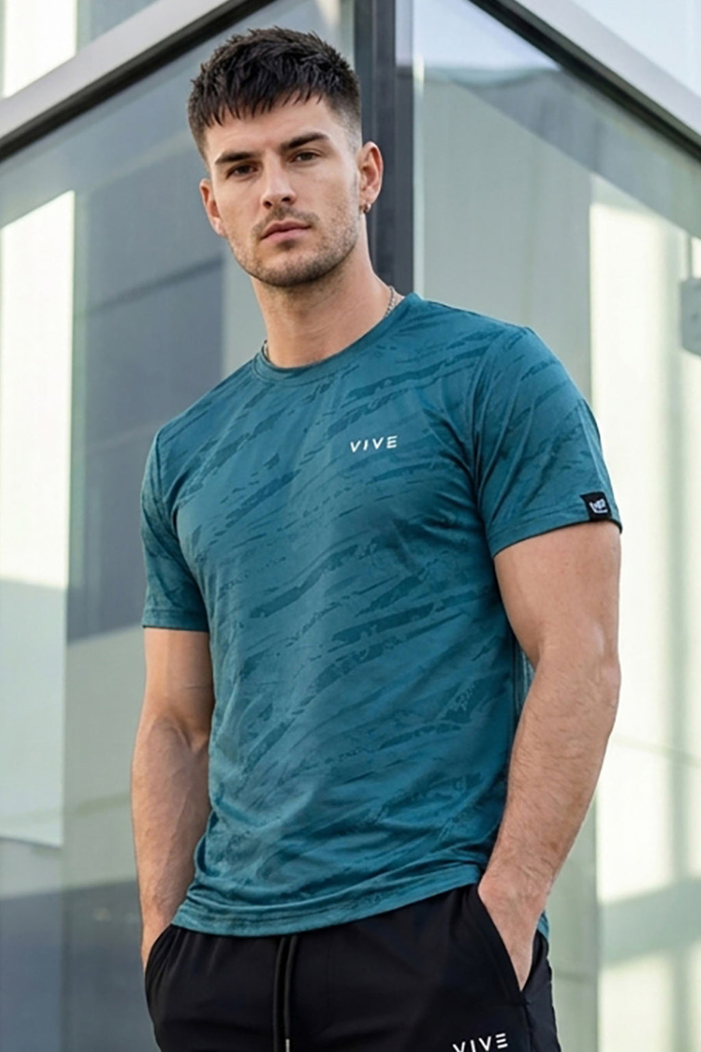 VIVE Activewear Training Tee - Storm Blue