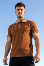 VIVE Embroidered Brown Polo Shirt