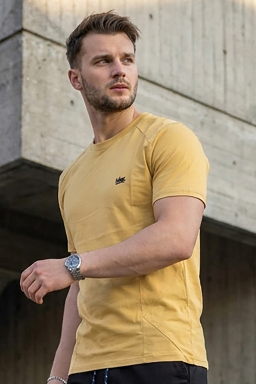 VIVE Beige Seem Detail Cotton T-Shirt