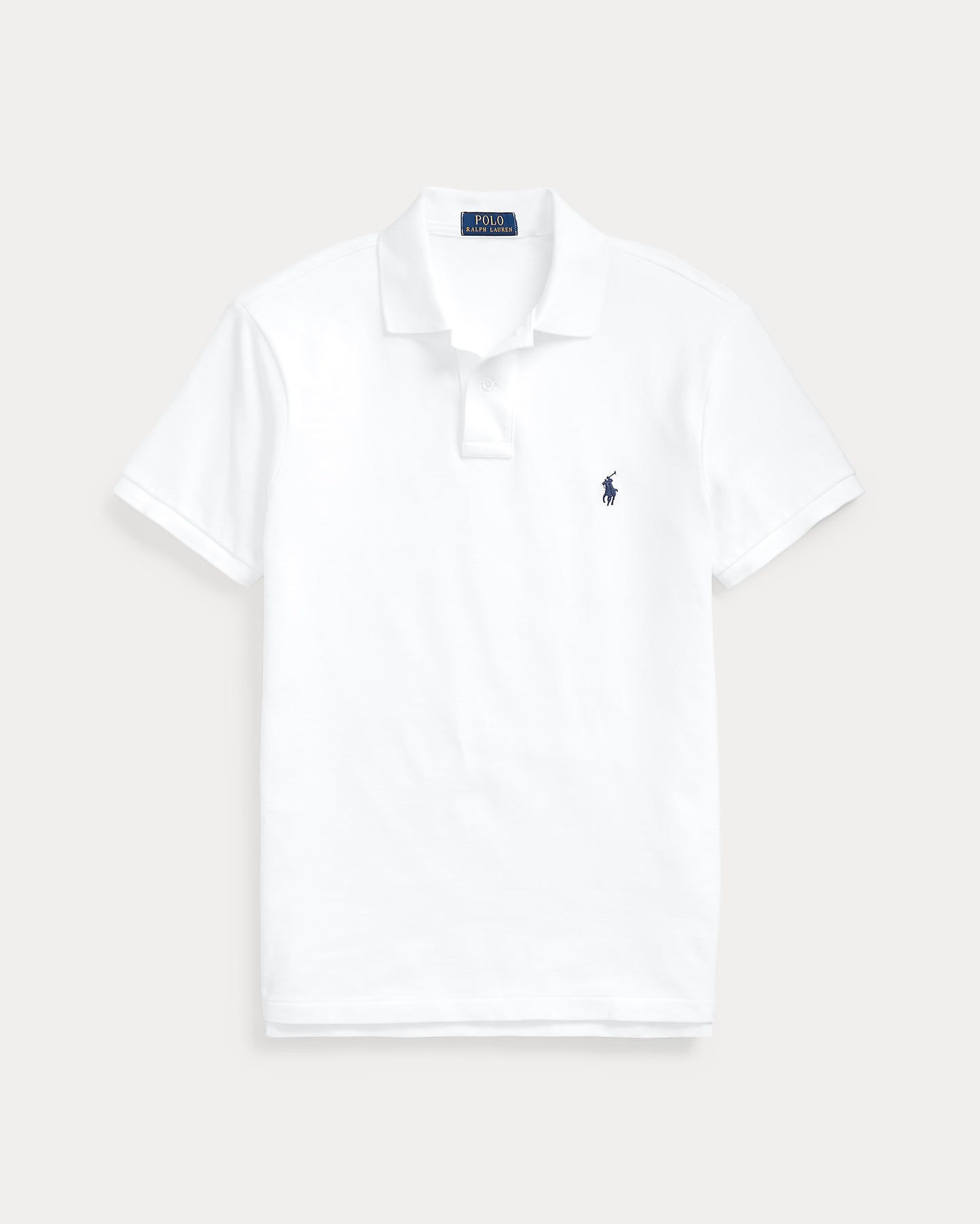 Slim Fit Mesh Polo Shirt-White