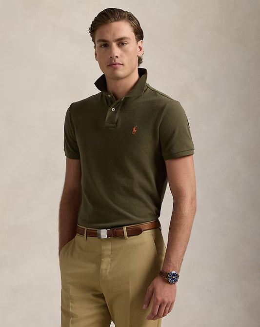 The Iconic Mesh Polo Shirt-Olive