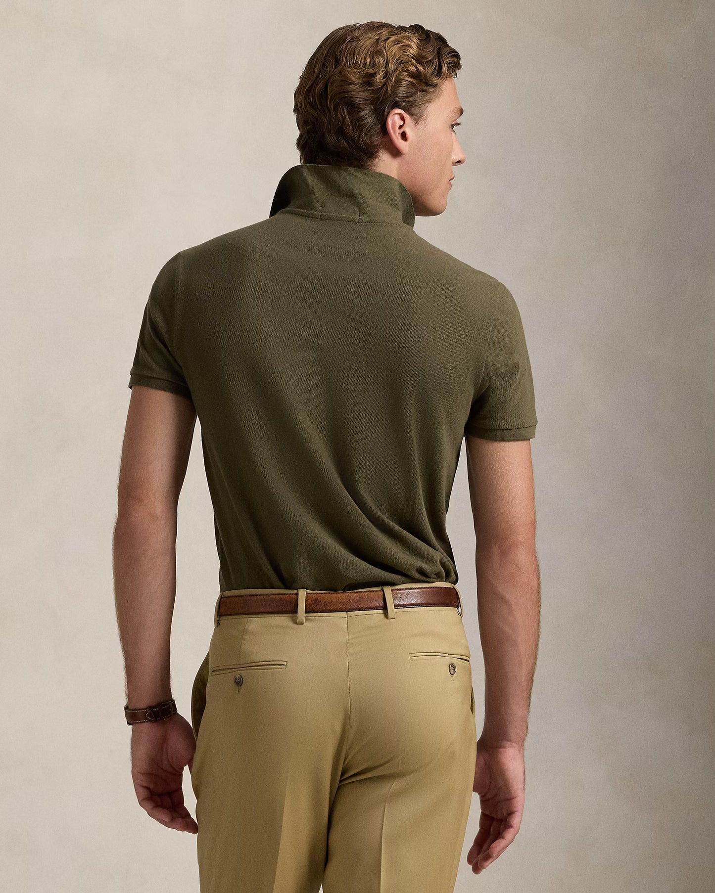 The Iconic Mesh Polo Shirt-Olive