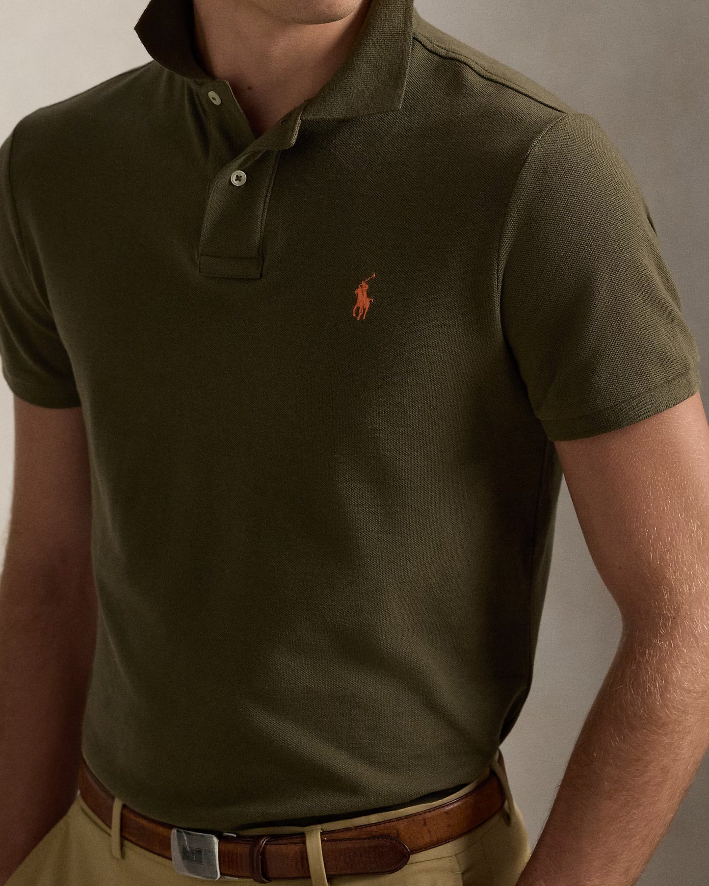 The Iconic Mesh Polo Shirt-Olive