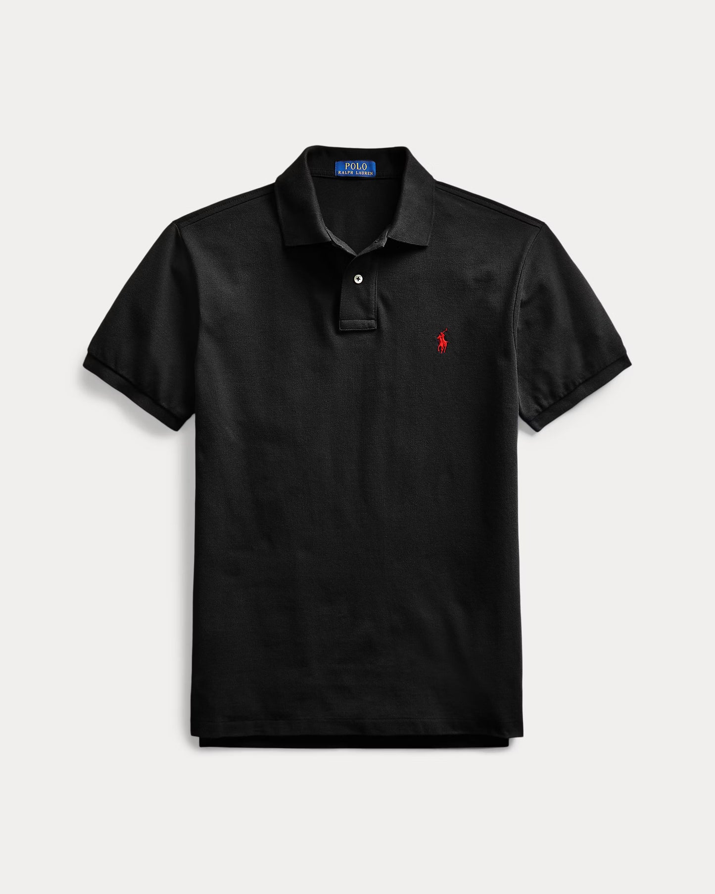 Black Slim Fit Mesh Polo Shirt