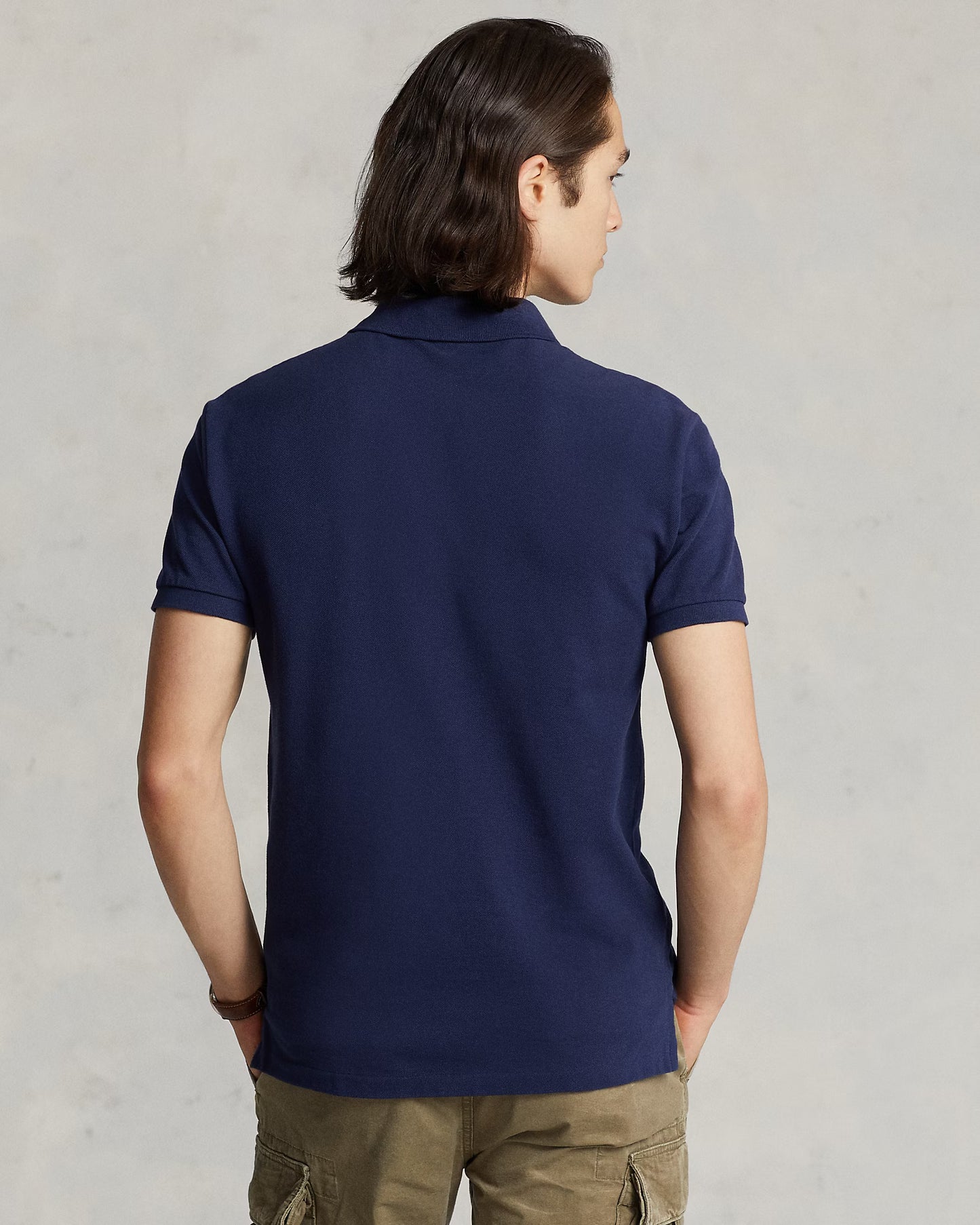 Navy Slim Fit Mesh Polo Shirt