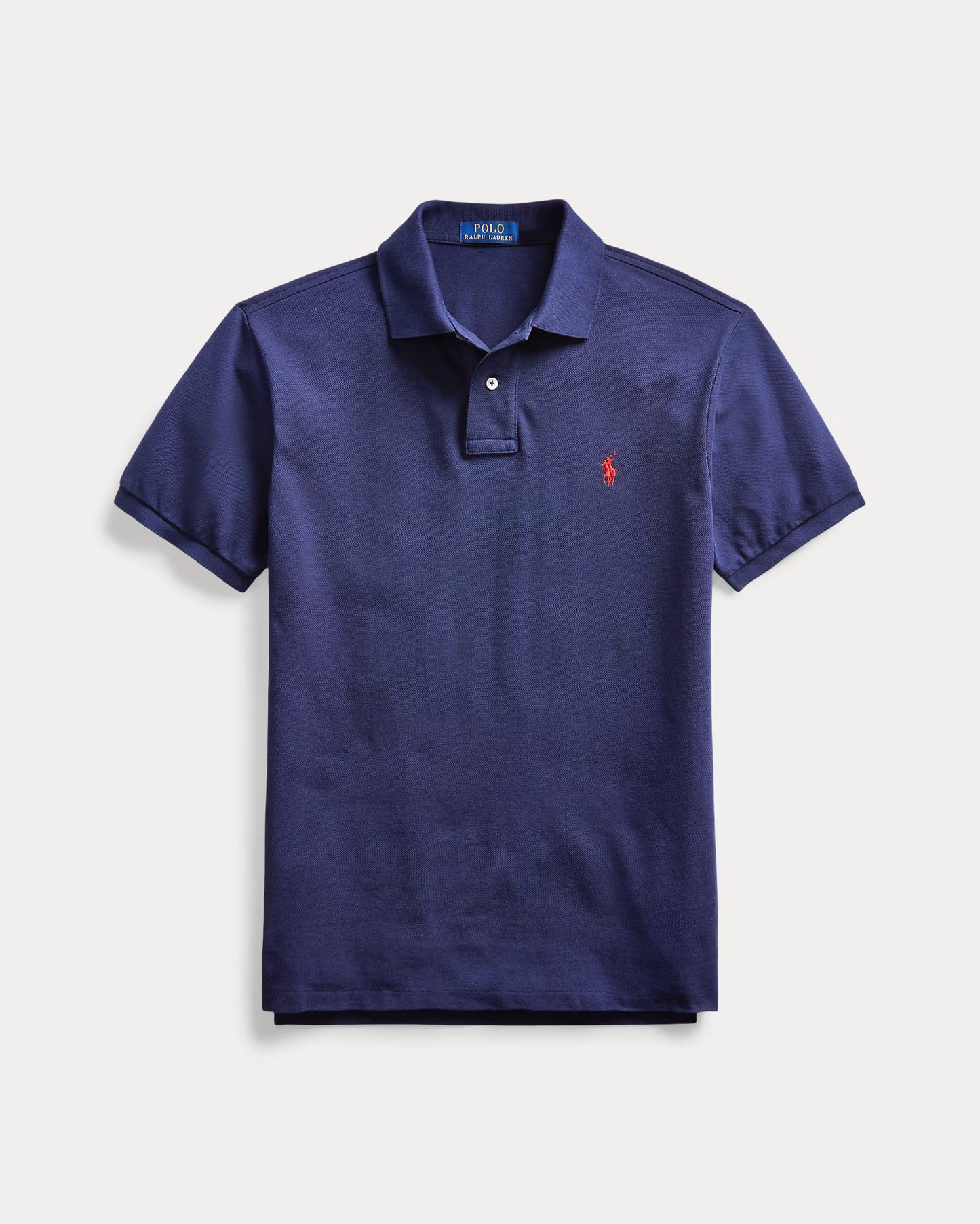 Navy Slim Fit Mesh Polo Shirt
