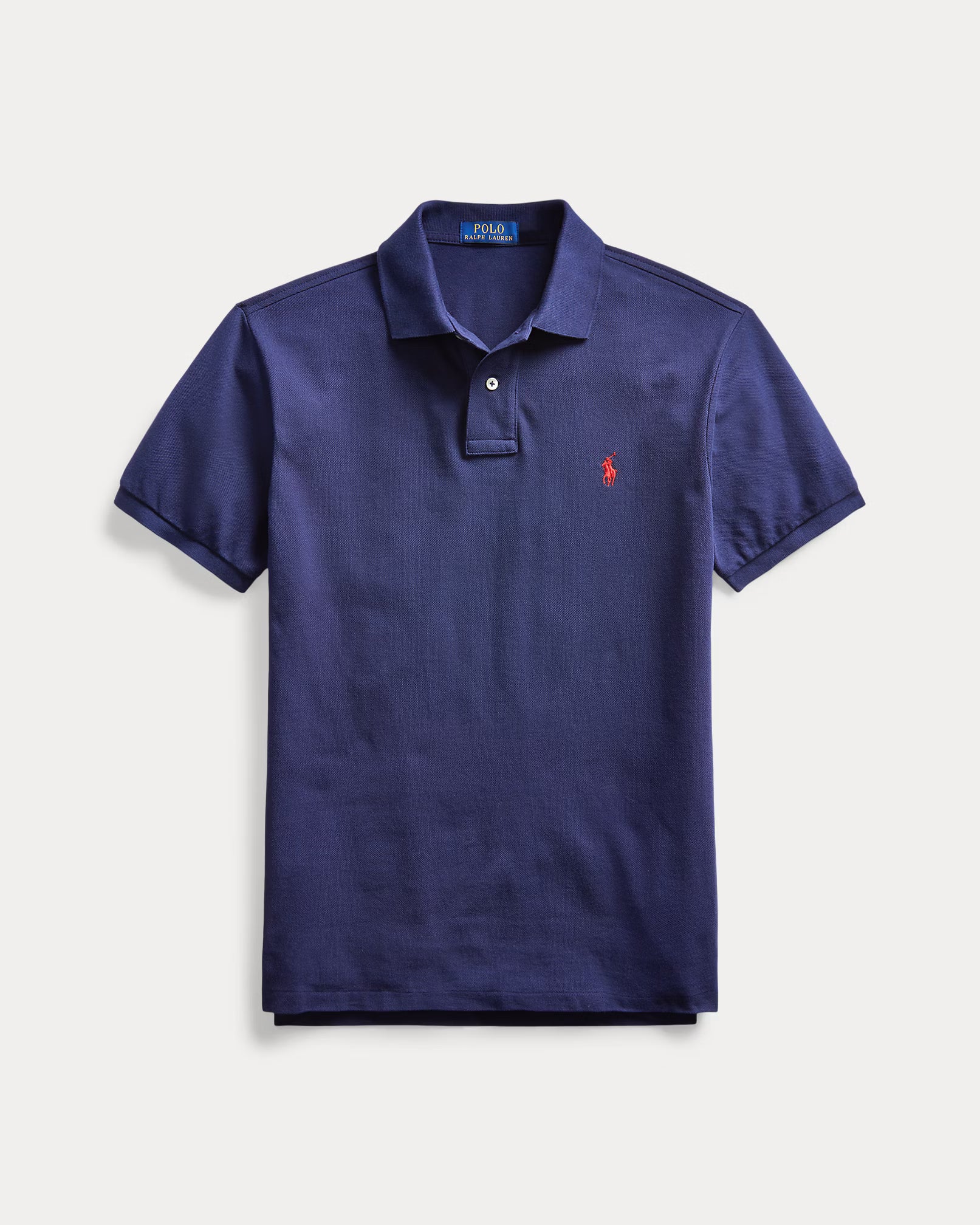 VIVE Navy Slim Fit Mesh Polo Shirt