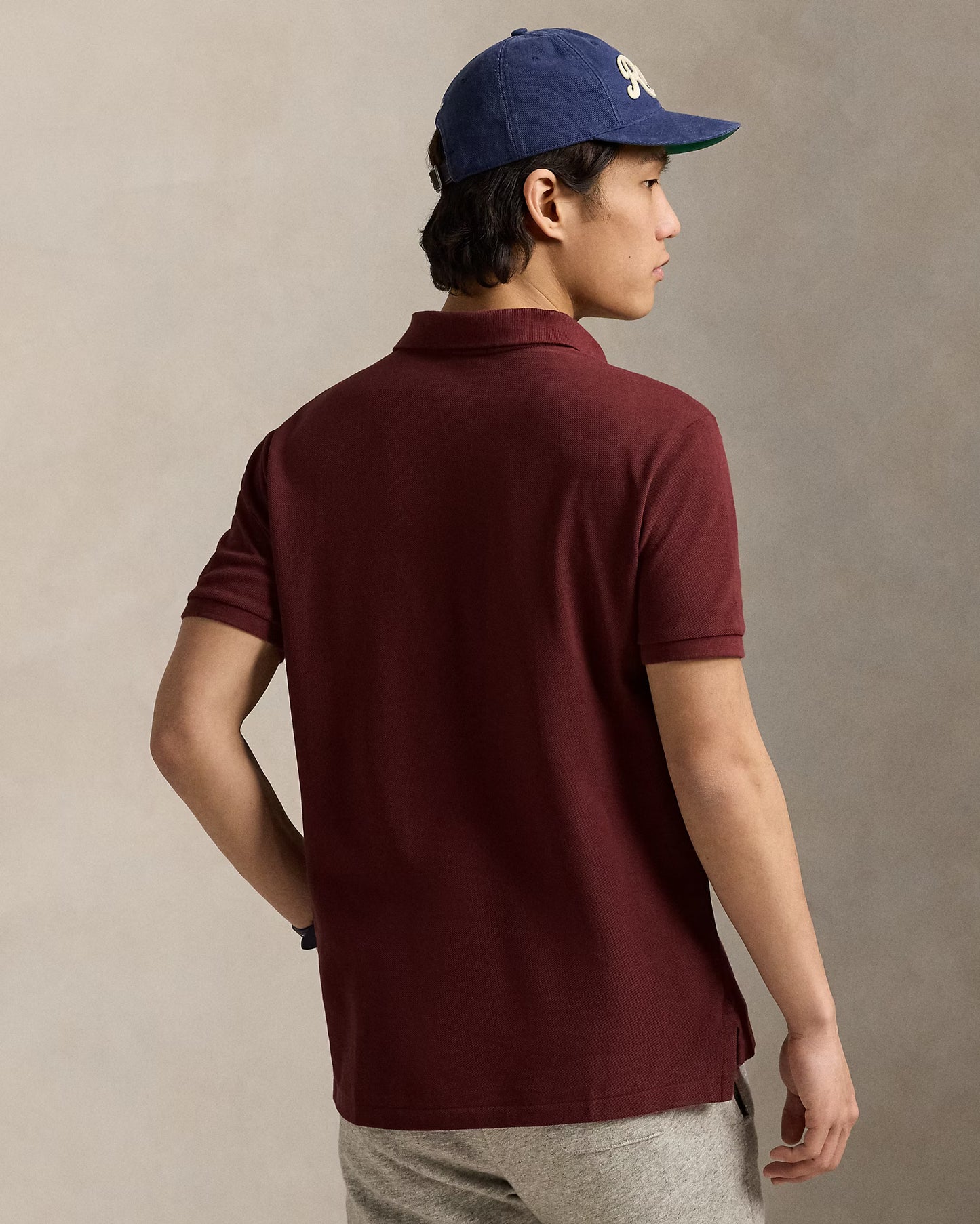The Iconic Mesh Polo Shirt-Maroon