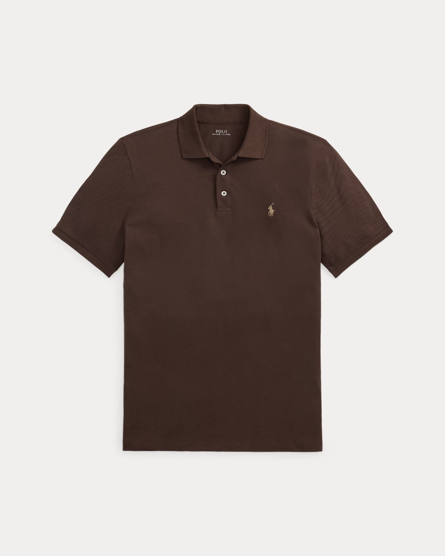 Custom Slim Fit Stretch Mesh Polo Shirt-Brown