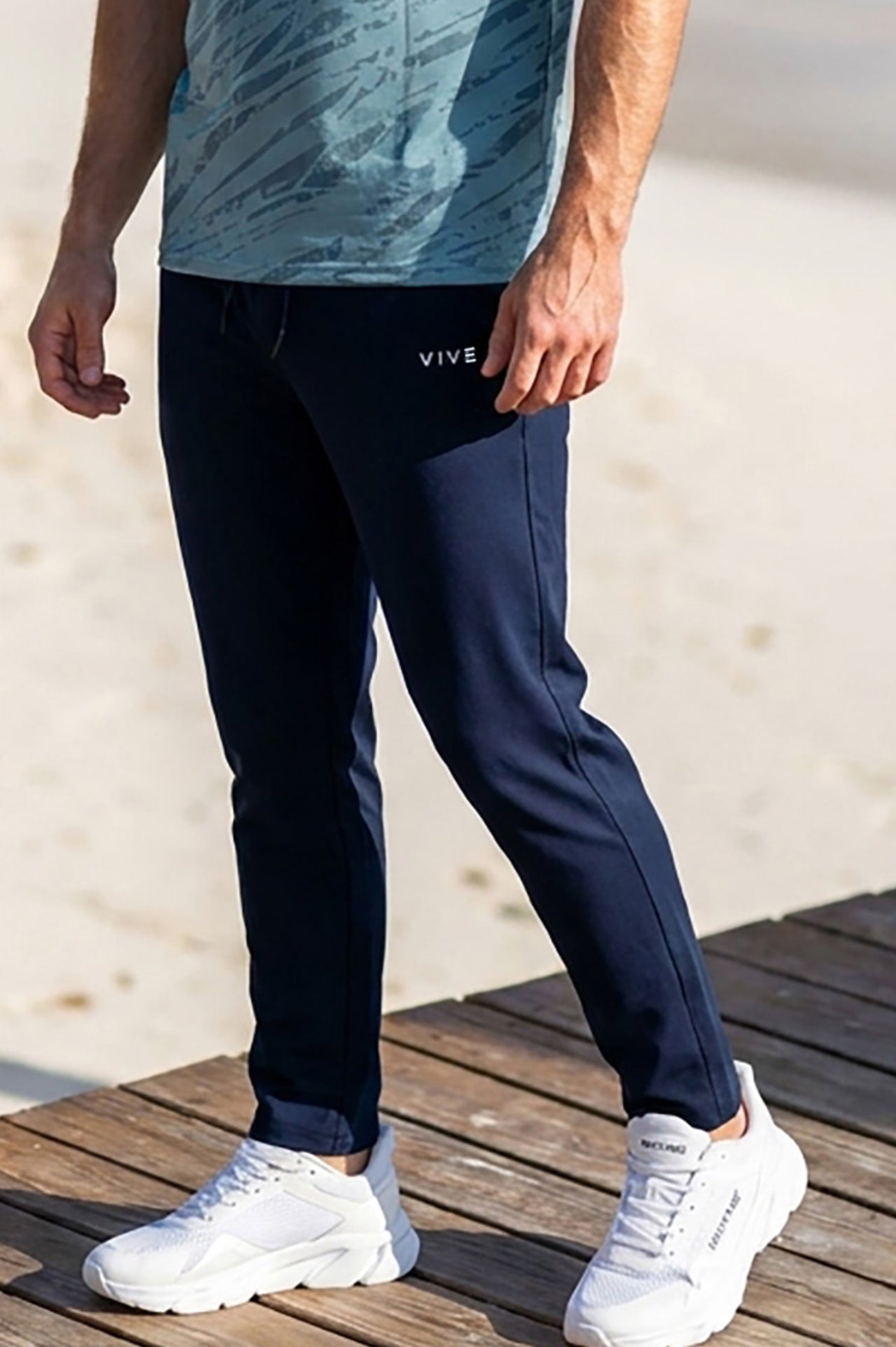 VIVE Navy Blue Relaxed Fit Trouser
