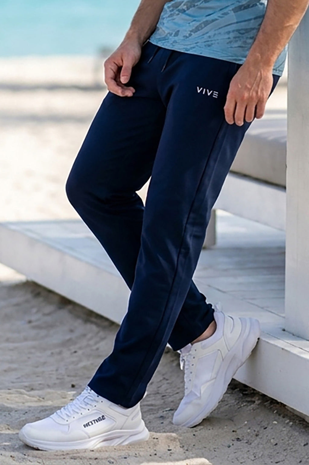 VIVE Navy Blue Relaxed Fit Trouser