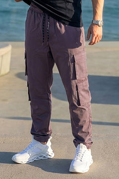 VIVE Charcoal Grey Multi Pockets Cargo Pant